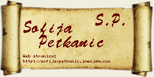 Sofija Petkanić vizit kartica